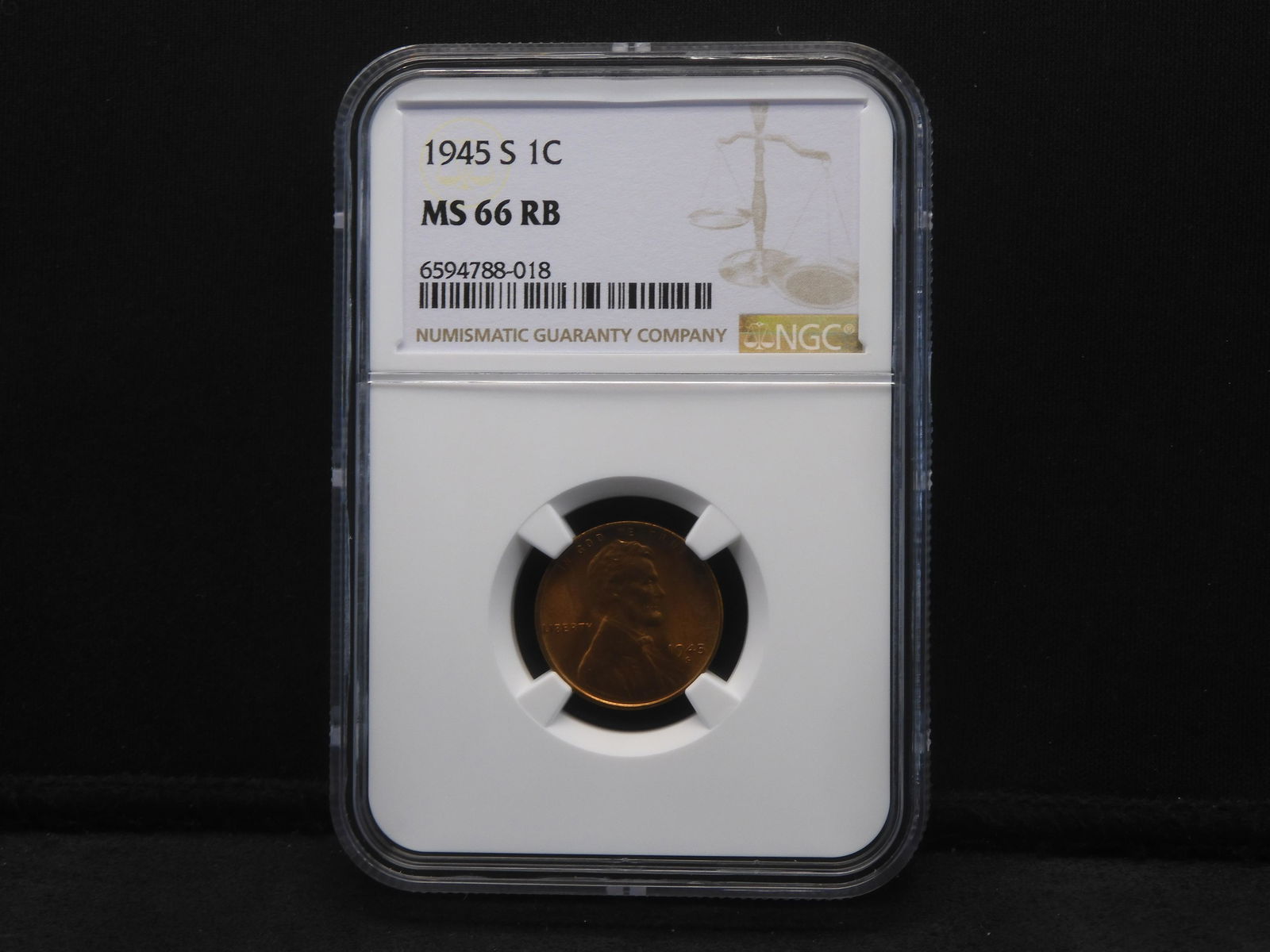 1945-S Lincoln Wheat Cent - NGC MS66 RB (1 of 4)