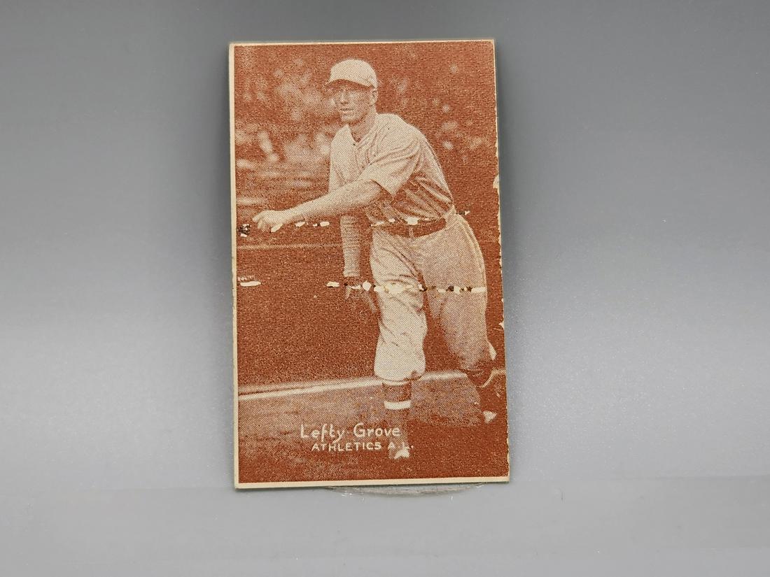 1920-30's Exhibit 4 on1 Panel Hand Cut Solo Card Lefty Grove HOF: 1920-30's Exhibit 4 on1 Panel Hand Cut Solo Card Lefty Grove HOF