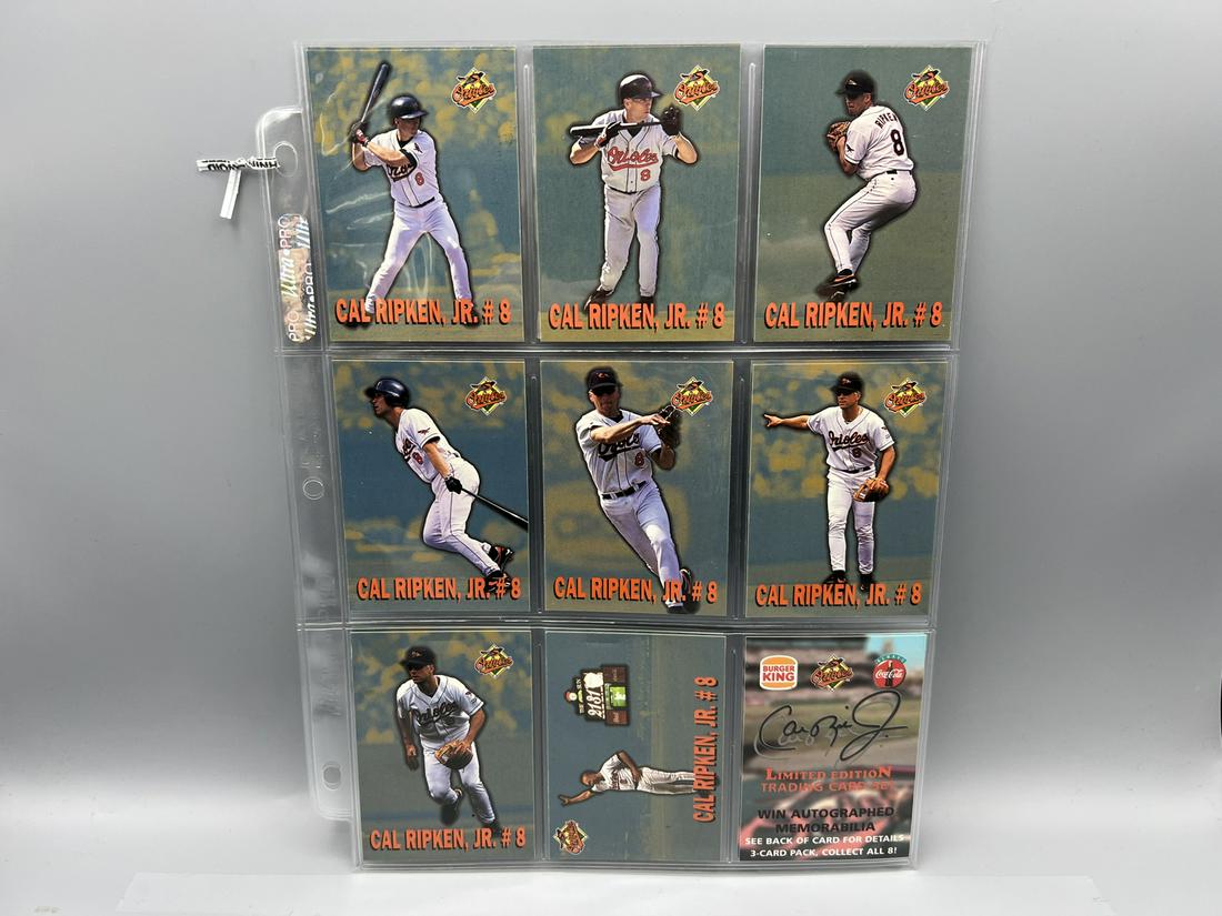Lot of (2) Complete 1997 Burger King Cal Ripken Jr. 8 Card Set W/ Header Cards (1 of 4)