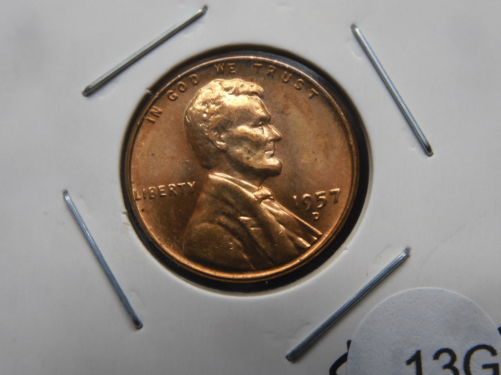 1957-D Lincoln Wheat Cent. RED BU (1 of 3)