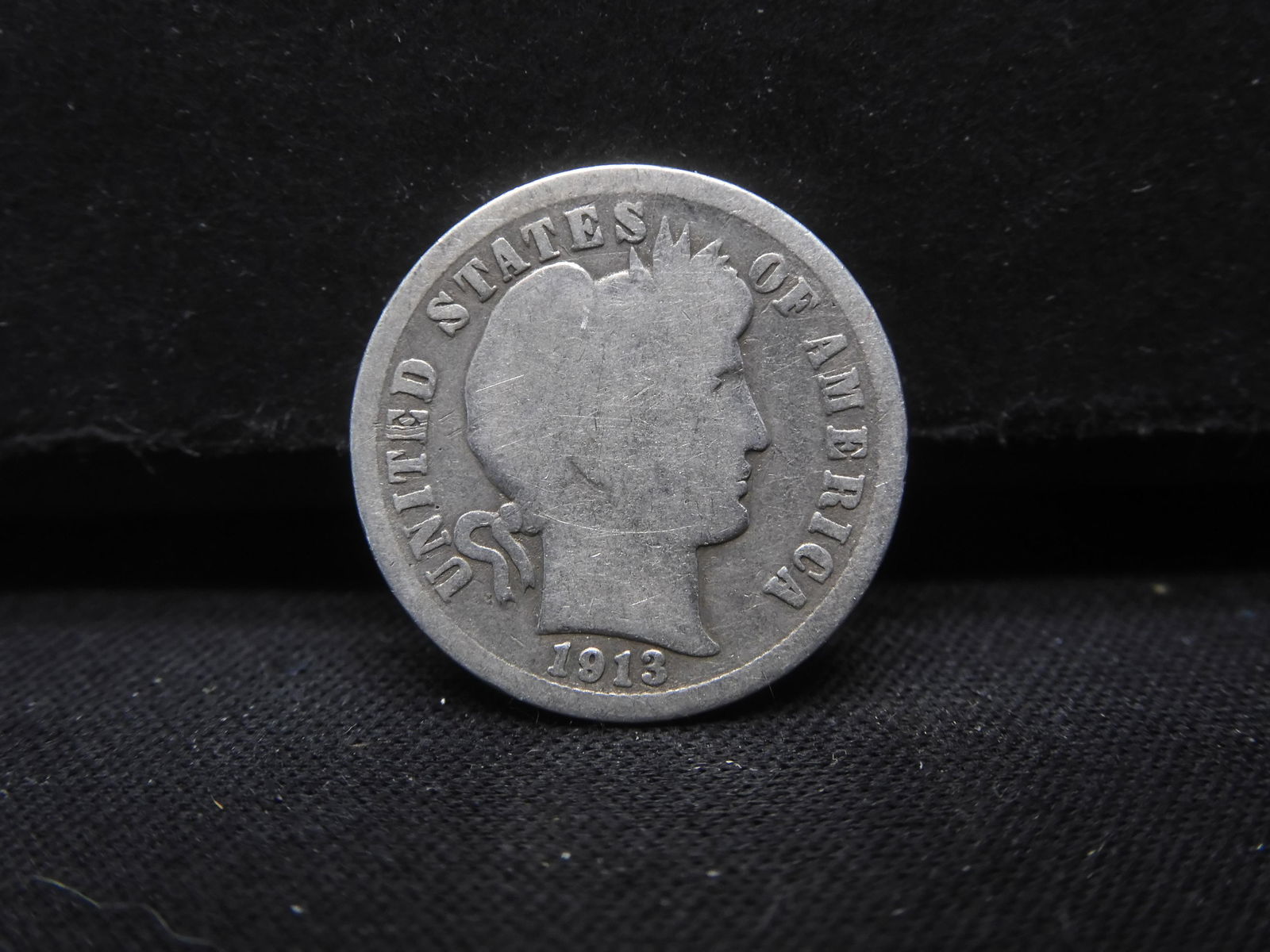 1913 (90% SILVER) BARBER Dime/110 YEARS OLD! (1 of 2)