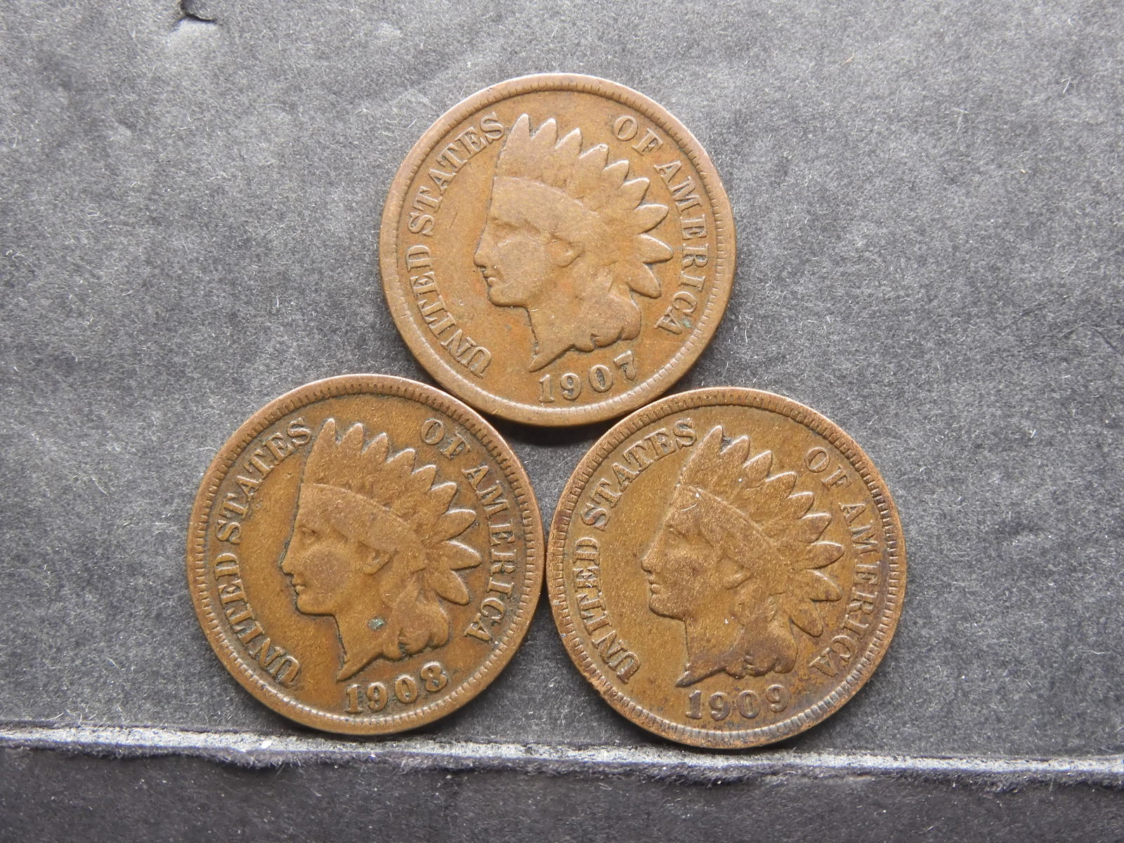 1907, 1908, 1909 Indian Head Cents (1 of 2)