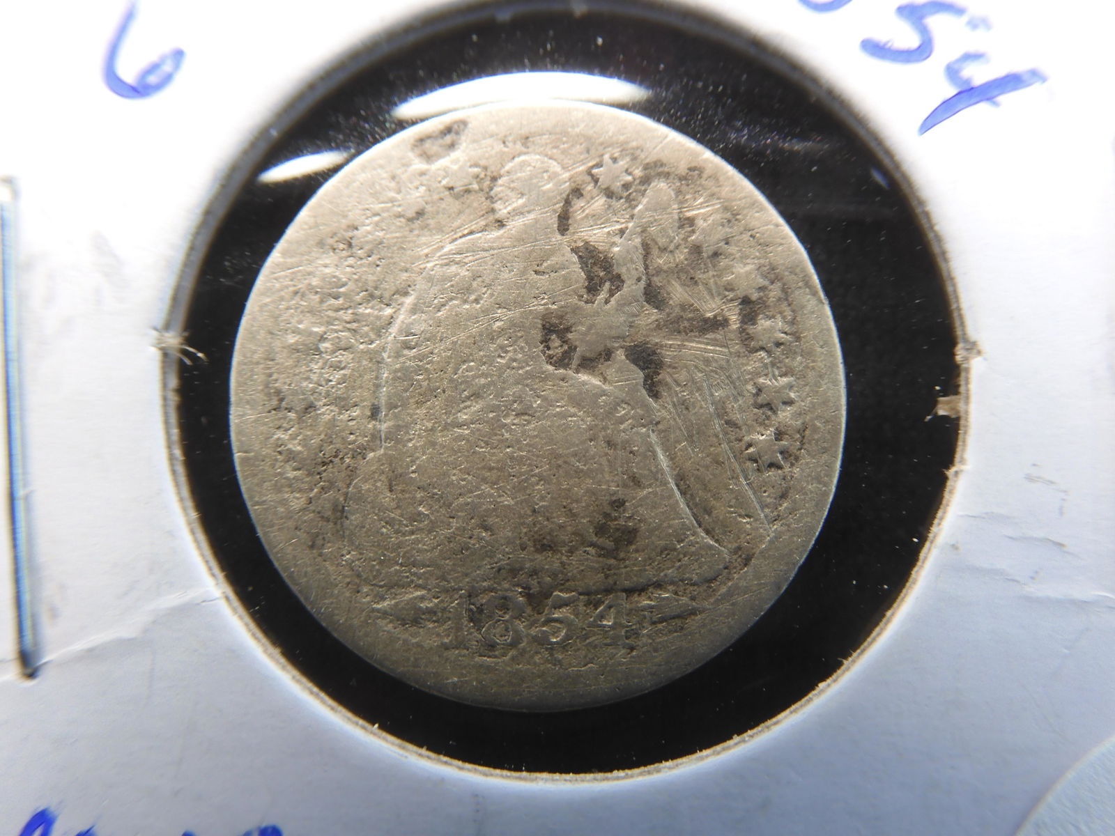 1854 w/Arrows Seated Liberty Half Dime - Rarely Seen! (1 of 3)