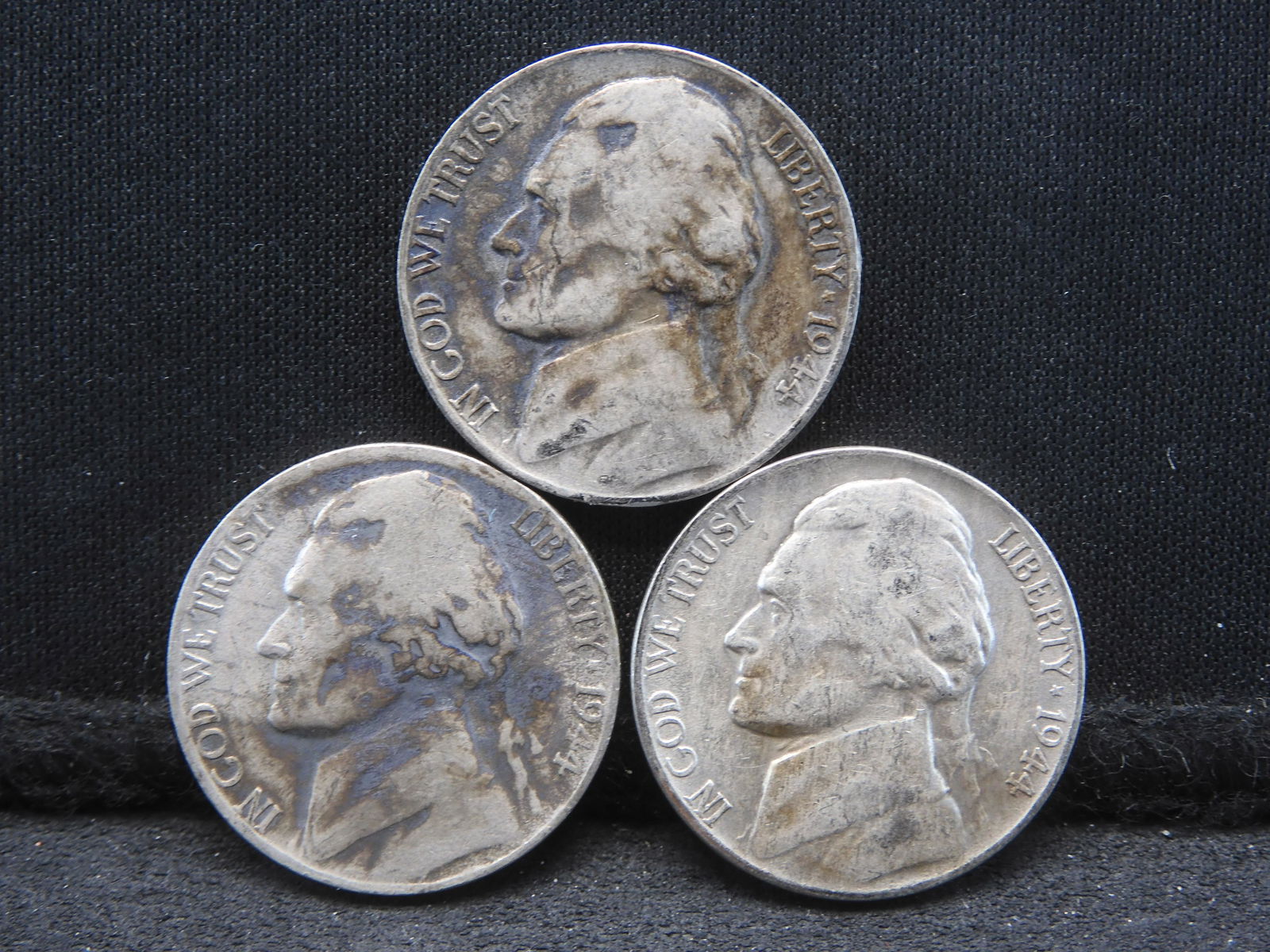 1944 P/D/S - Jefferson War Nickels - 1 ea. - 35% Silver: 1944 P/D/S - Jefferson War Nickels - 1 ea. - 35% Silver