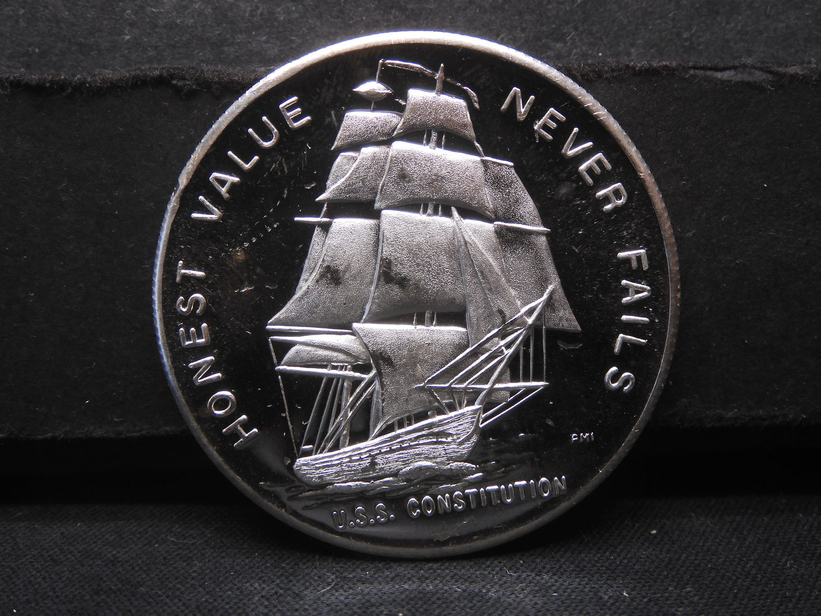 1 Ounce-.999% pure silver, medallion-USS Constitution, BU (1 of 2)