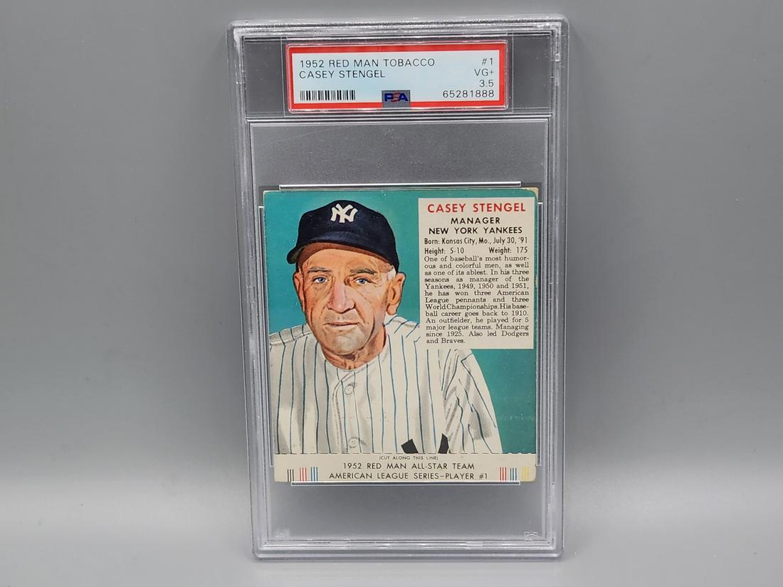 1952 Red Man Casey Stengel #1 PSA 3.5 HOF (1 of 2)