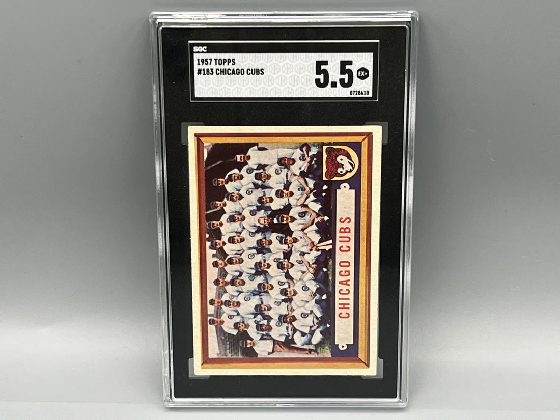 1957 Topps Chicago Cubs Team Card #183 SGC 5.5 (1 of 2)