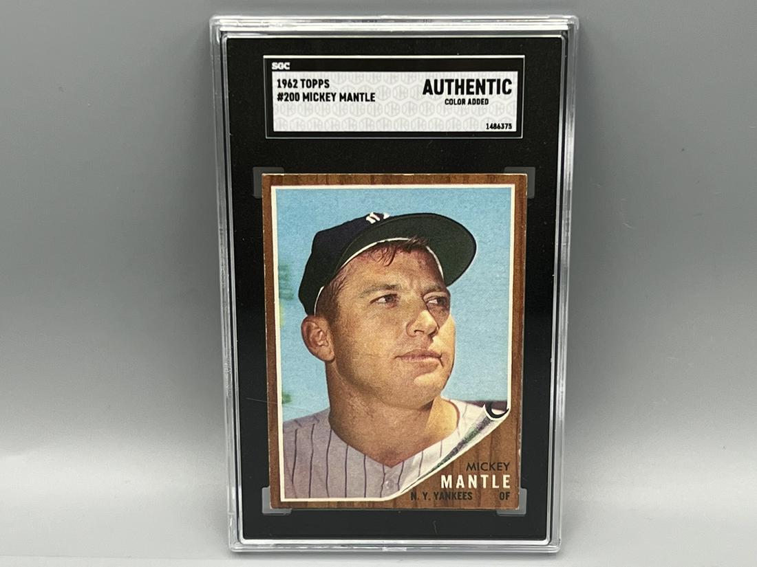 1962 Topps Mickey Mantle #200 SGC Authentic - Color Added (1 of 2)