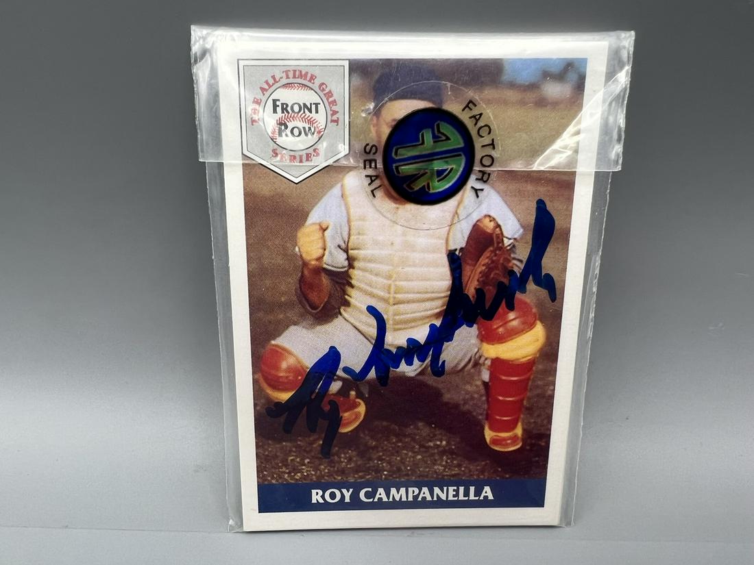 1992 Front Row Roy Campanella Factory Sealed 5 Card Set - Top Card Autographed (1 of 2)