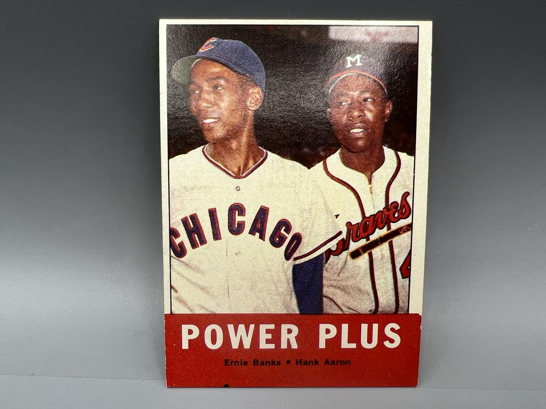 1963 Topps #242 Power Plus Hank Aaron and Ernie Banks (1 of 2)