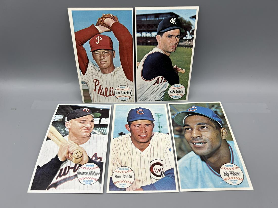 1964 Topps Giants Star Baseball Card (5) Lot with Williams, Killebrew, Colavito, Bunning, Santo (1 of 2)
