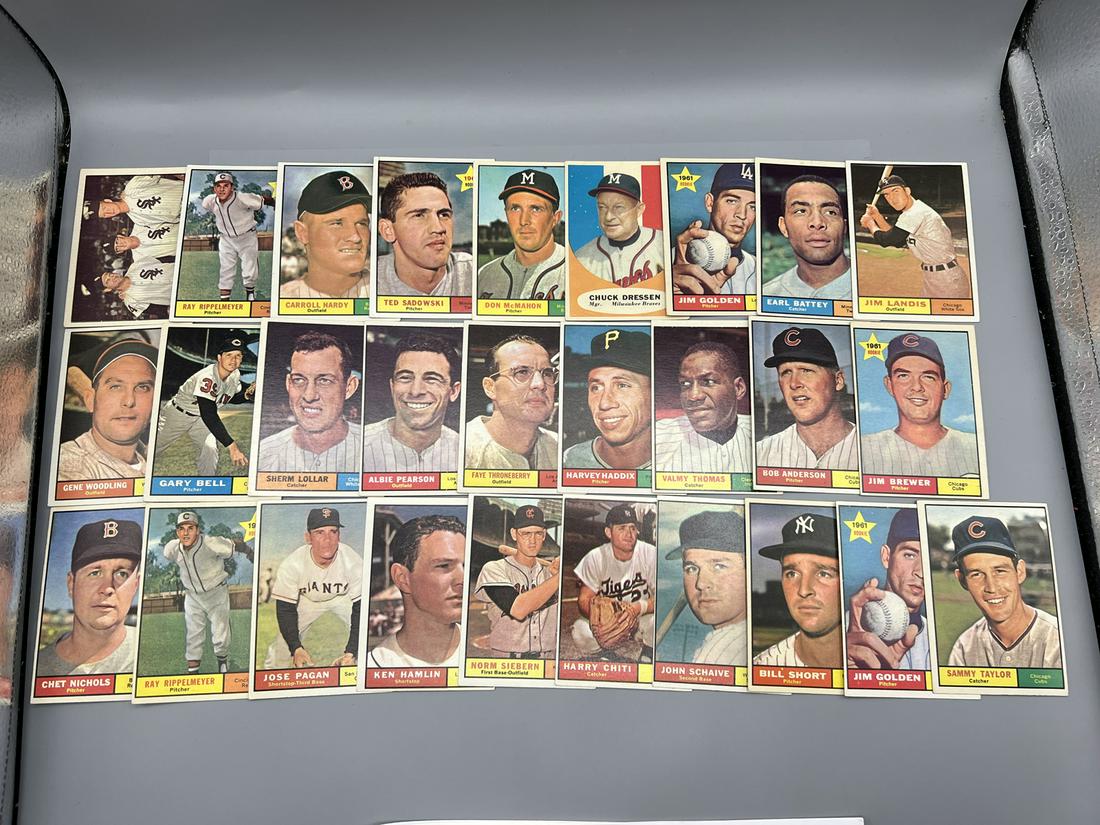 1961 Topps Baseball Card Lot (28) with some Rookie Cards - appear to be in mid to high grade (1 of 5)