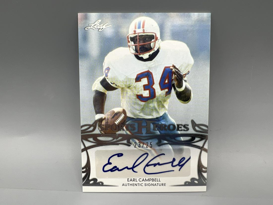 2013 Leaf Sports Heroes Silver Earl Campbell Auto /25 (1 of 2)