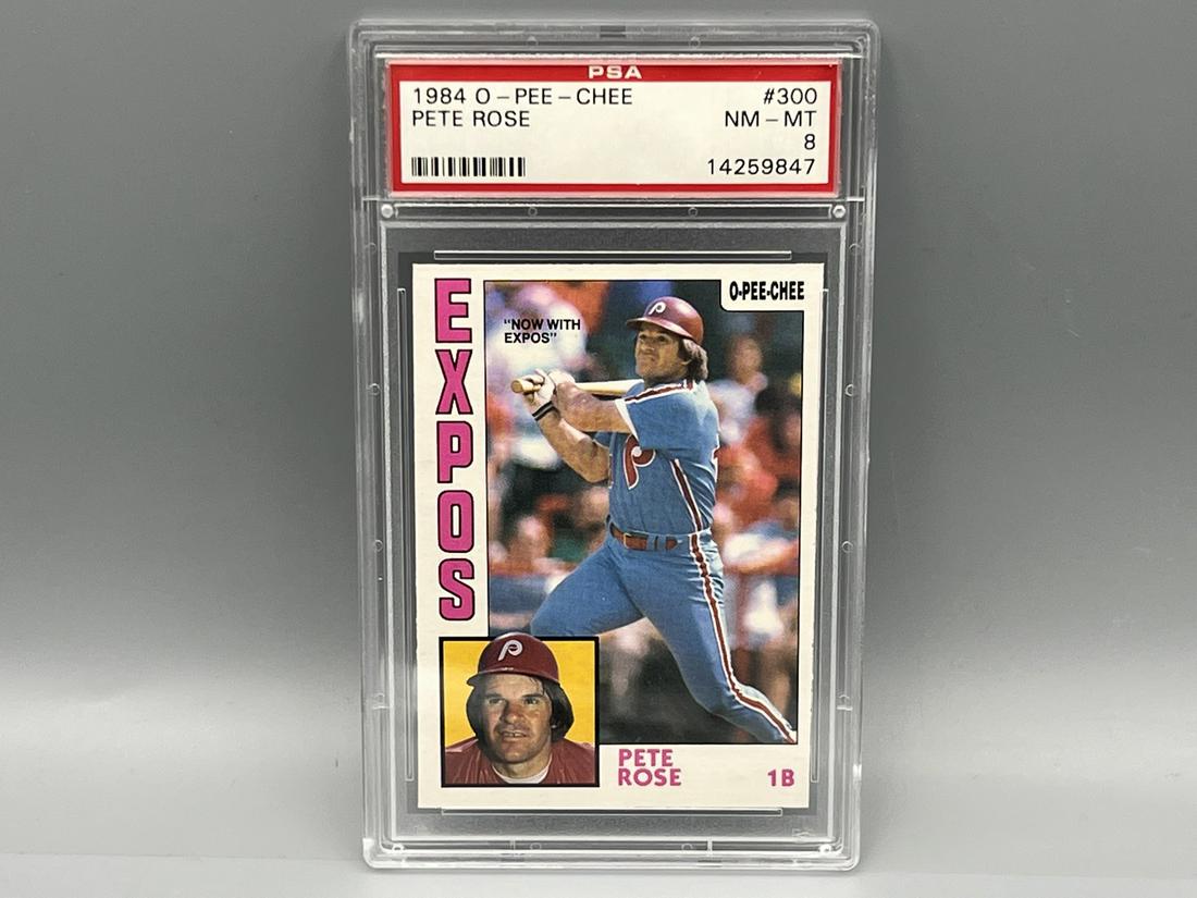 1984 O-Pee-Chee OPC Pete Rose PSA 8 (1 of 2)