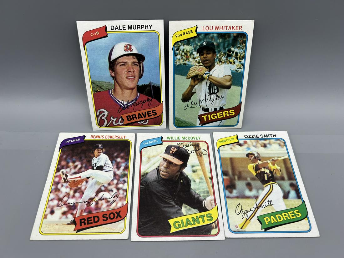 1980 Topps Baseball Card Star Lot (5) - Ozzie Smith 2nd Year Card (1 of 2)