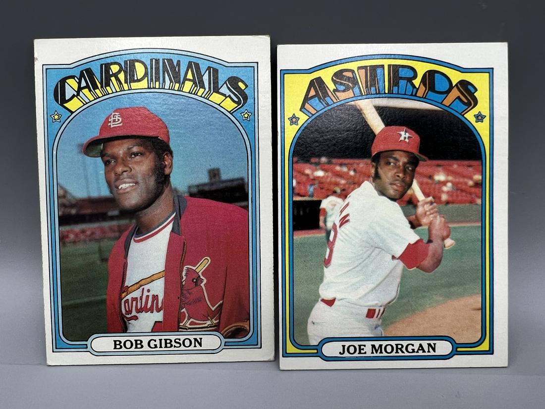 1972 Topps Baseball Card Lot with #130 Bob Gibson & #132 Joe Morgan (1 of 2)