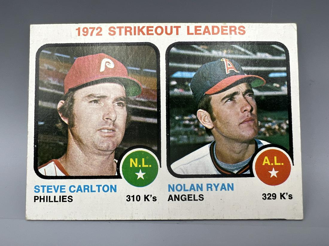 1973 Topps #67 Strikeout Leaders with Nolan Ryan & Steve Carlton: 1973 Topps #67 Strikeout Leaders with Nolan Ryan & Steve Carlton