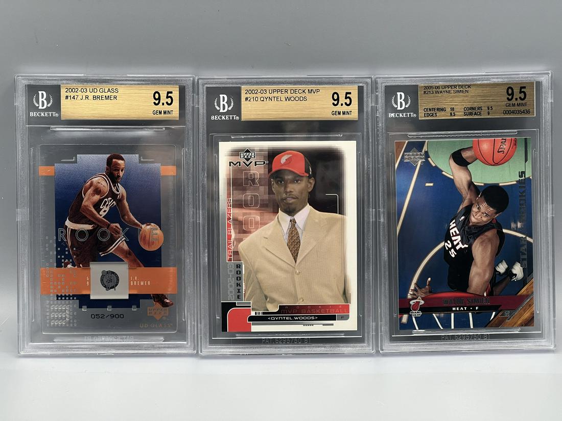 Lot of (3) Assorted Beckett Graded Basketball Rookie Cards - All Graded BGS Gem Mint 9.5 (1 of 2)