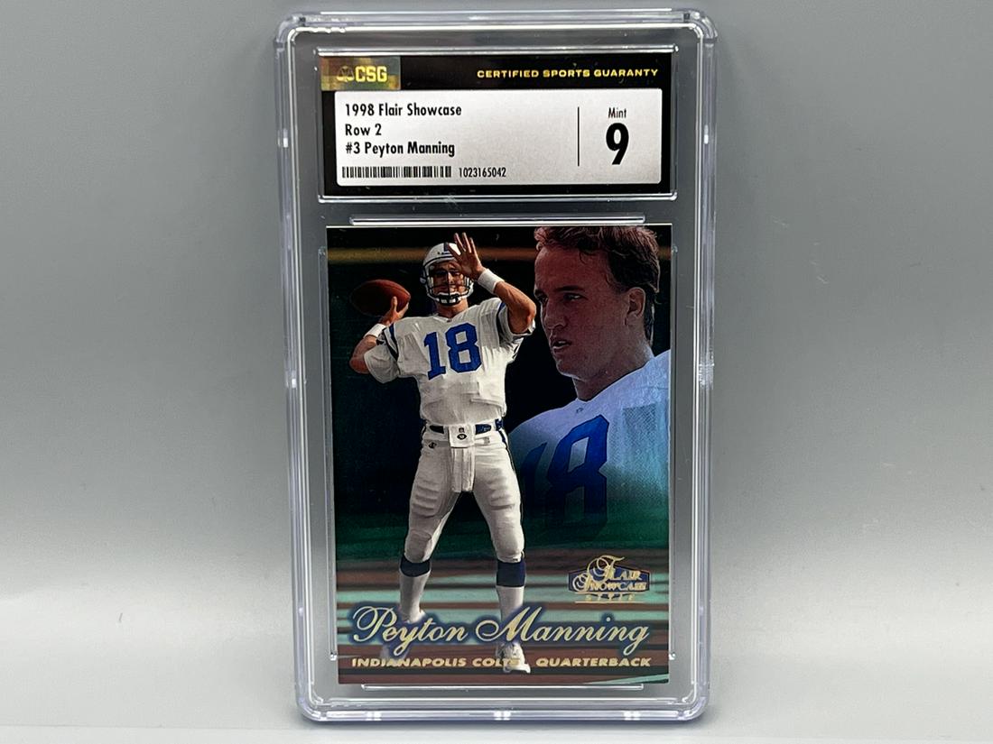 1998 Flair Showcase Peyton Manning Row 2 RC #3 CSG Mint 9 (1 of 2)