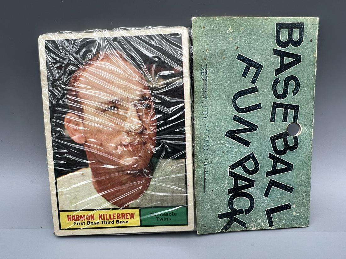 1961 Topps Baseball West Corp. Unopened Cello Fun Pack - Harmon Killebrew On Front (1 of 2)