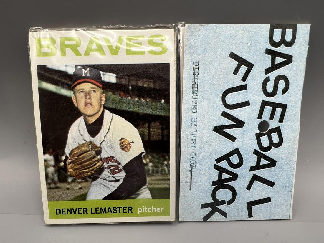 1964 Topps Baseball West Corp. Unopened Cello Fun Pack - Eddie Mathews On Back (1 of 2)