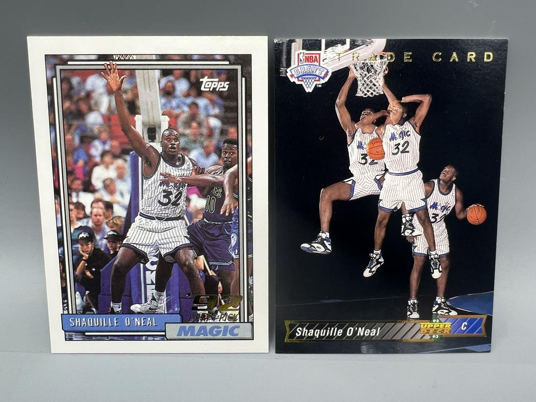 1992-93 Topps Shaquille O'Neal RC #362 & 1992-93 Upper Deck Shaquille O'Neal RC #1b (1 of 2)