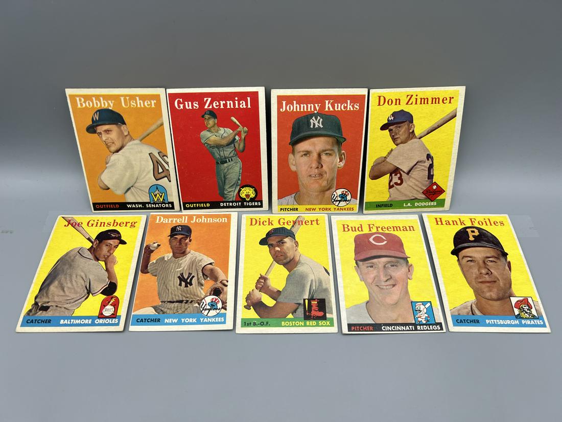 Lot of (9) 1958 Topps Baseball Cards - Varying Conditions (1 of 2)