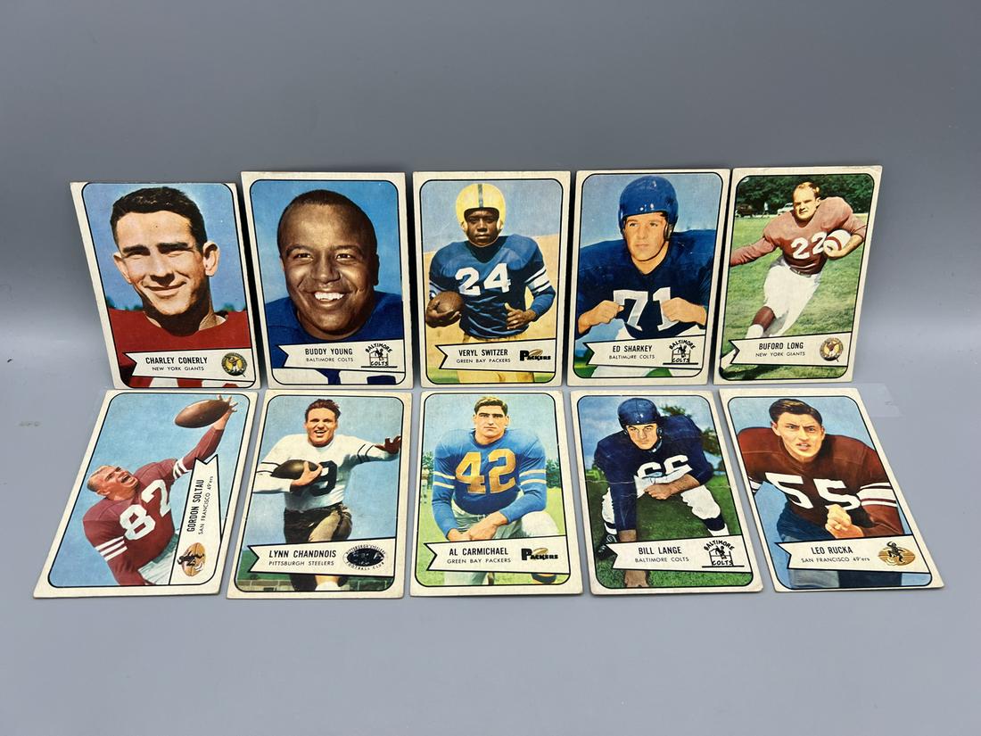 Lot of (10) 1954 Bowman Football Cards - Varying Conditions (1 of 1)