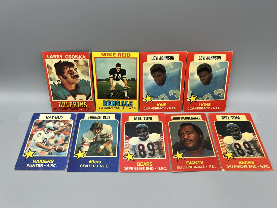 Lot of (9) 1970's Kellogg's Football w/Csonka and Ray Guy: Lot of (9) 1970's Kellogg's Football w/Csonka and Ray Guy