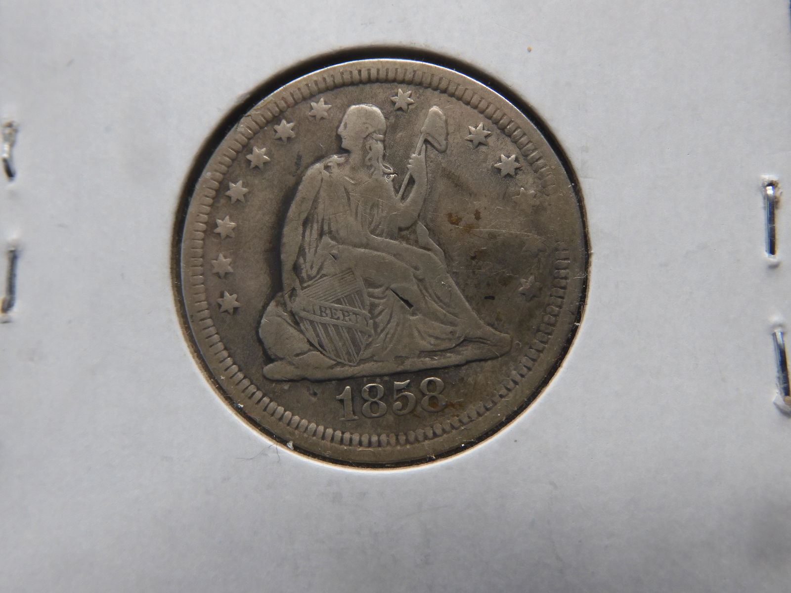 1858 Seated Liberty Quarter: 1858 Seated Liberty Quarter
