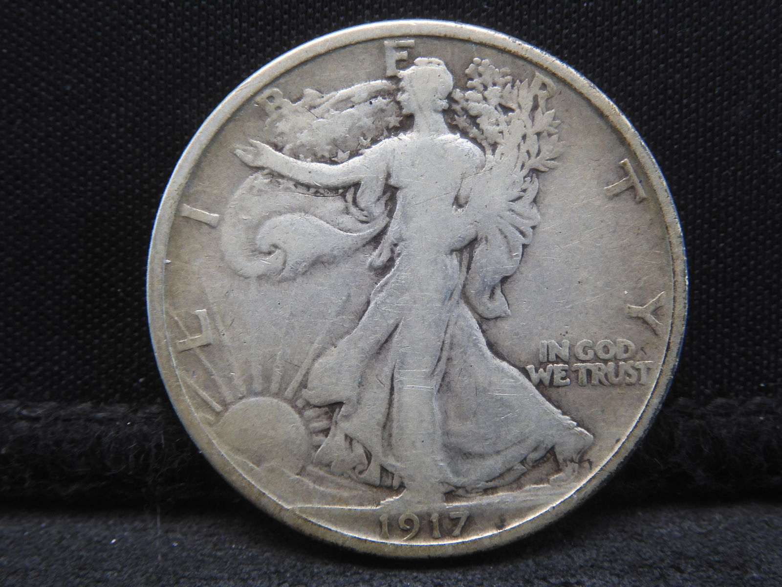 1917-S Reverse Mintmark Walking Liberty Half Dollar. Original Fine. (1 of 2)