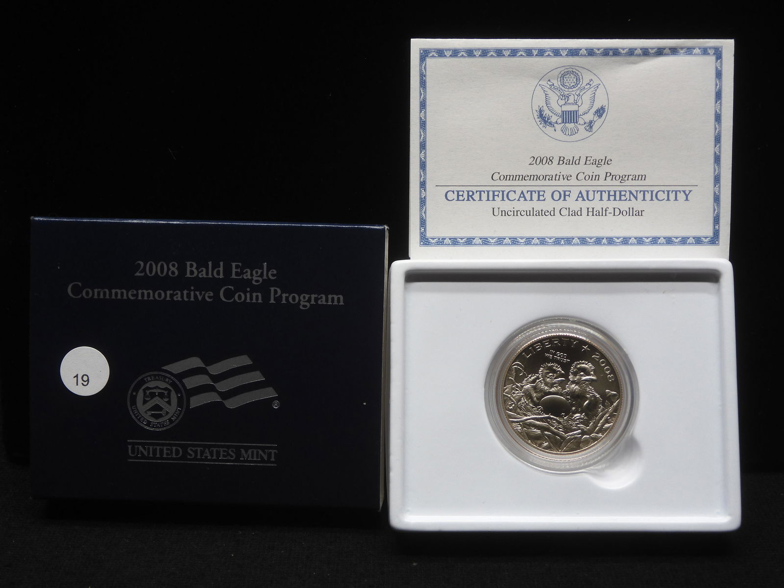 2008 S Bald Eagle Commemorative Clad Half.  GEM BU in box with COA. (1 of 4)