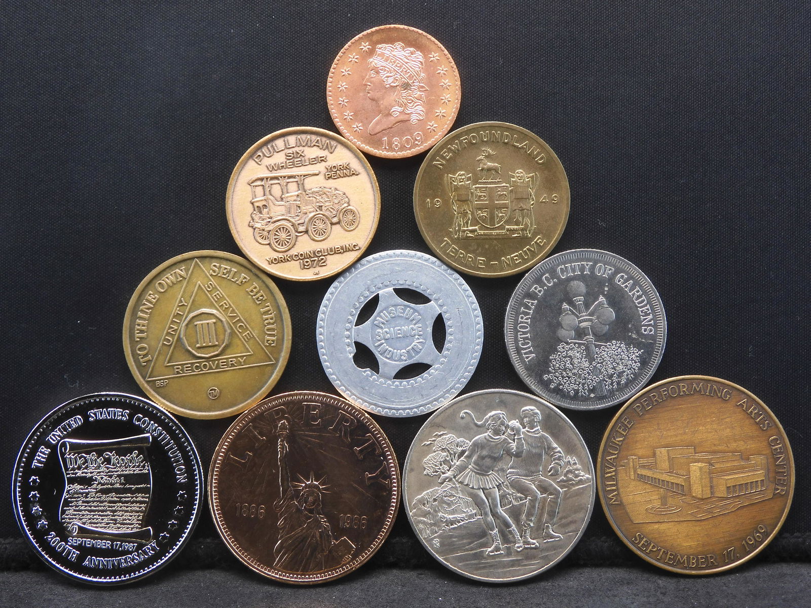 Assortment Of 10 Different Medals And Tokens Of Various Different Commemorative Events & Themes. (1 of 2)