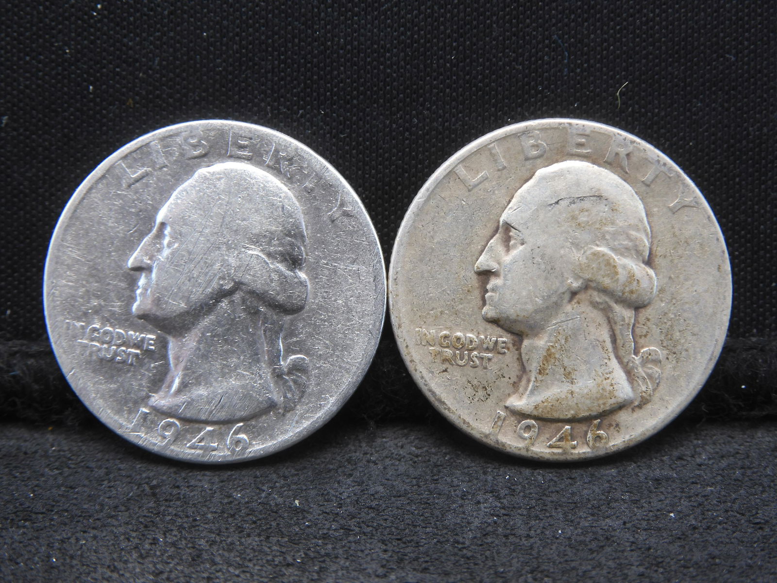 Two 1946 Washington Quarters 90% Silver (1 of 2)