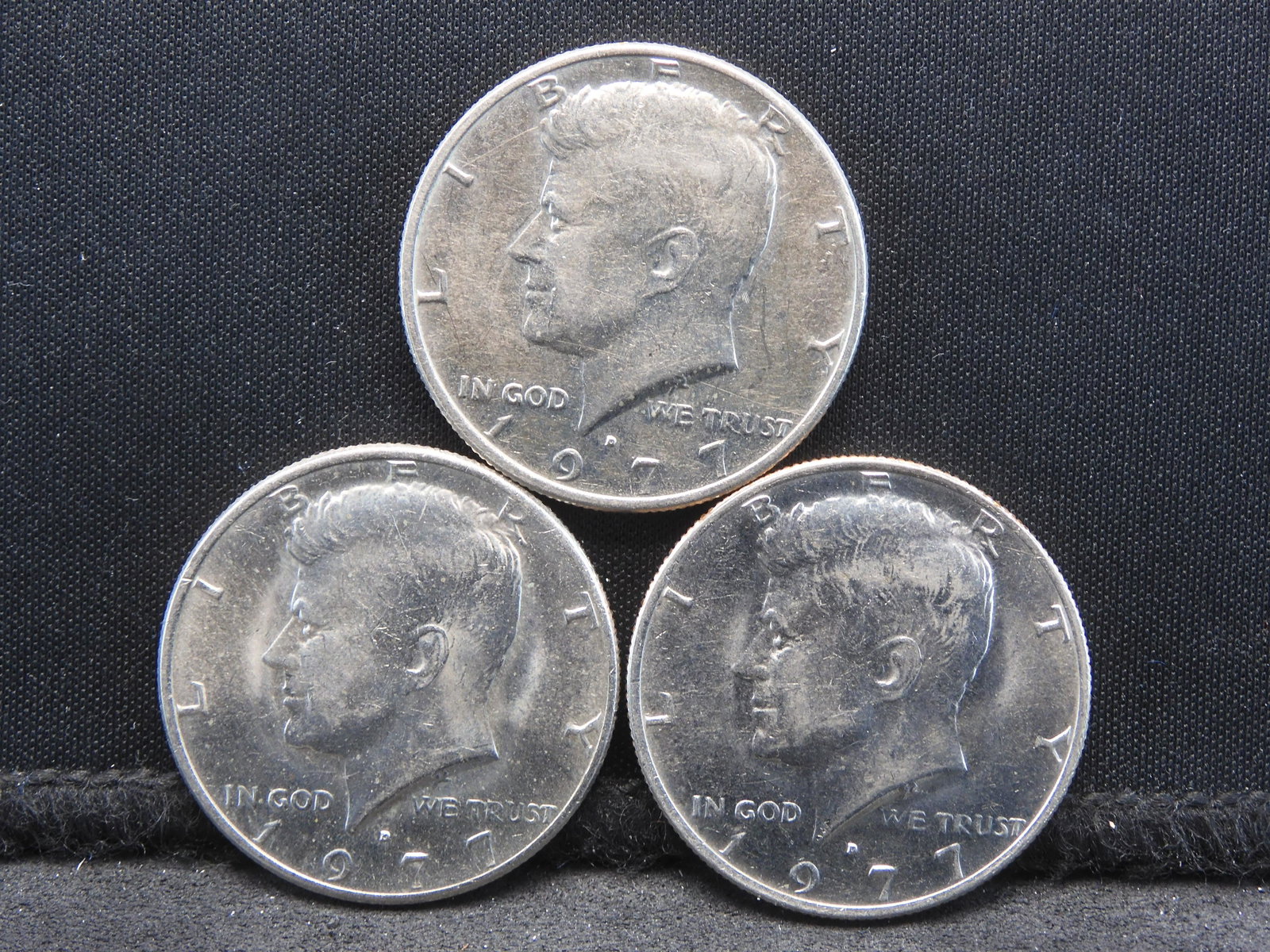 Three 1977-D Kennedy Half Dollars: Three 1977-D Kennedy Half Dollars