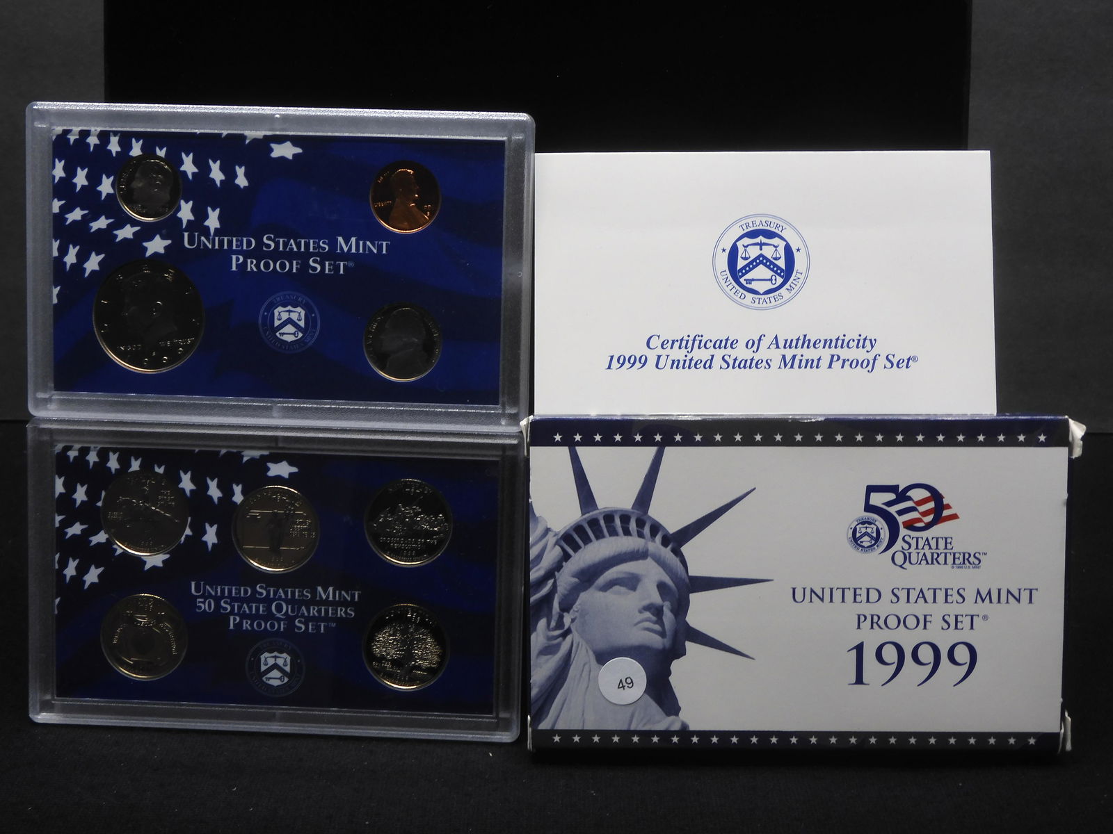 1999-S clad proof set.  Contains first year state quarters plus regular coinage.  GEM Proof in (1 of 7)