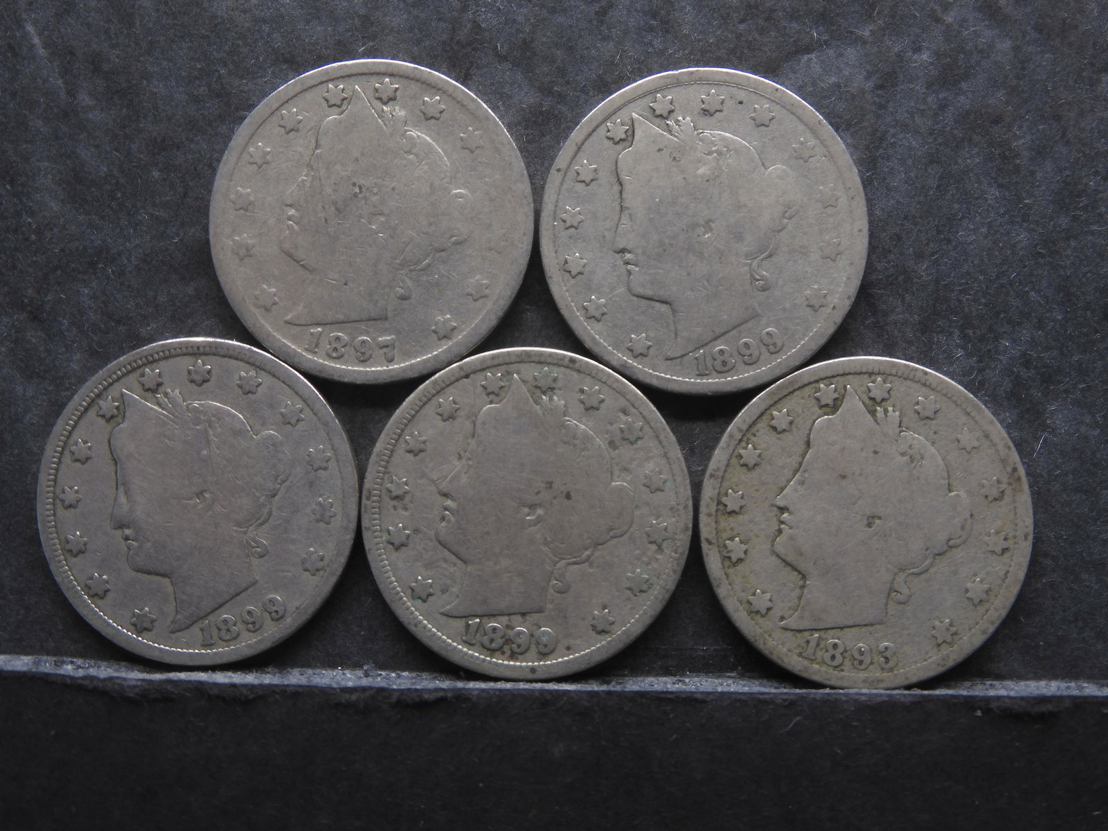 (5) Liberty V Nickels 1893, 1897, (3) 1899 (1 of 2)
