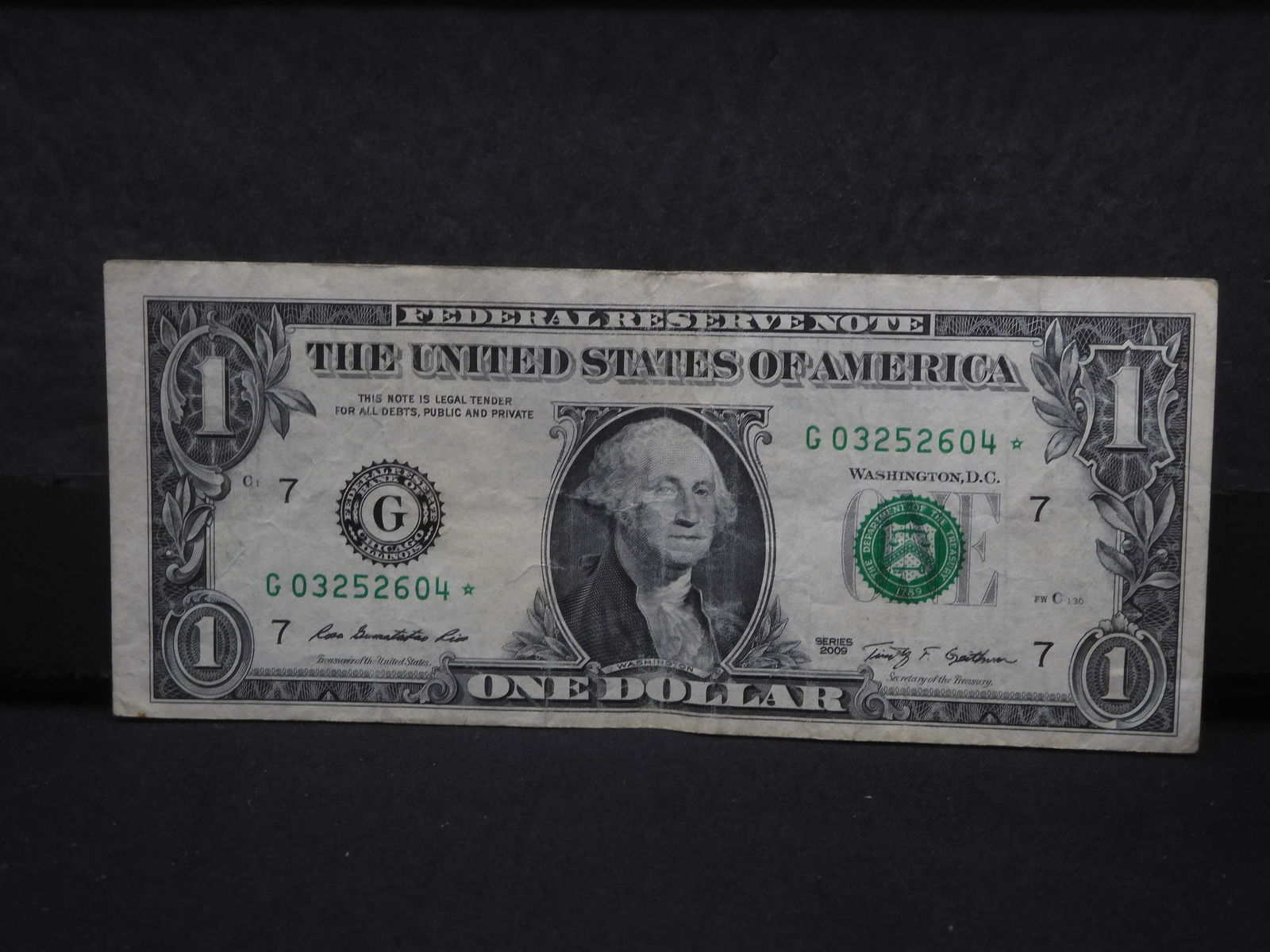 2009 One Dollar Federal Reserve Star Note (1 of 3)