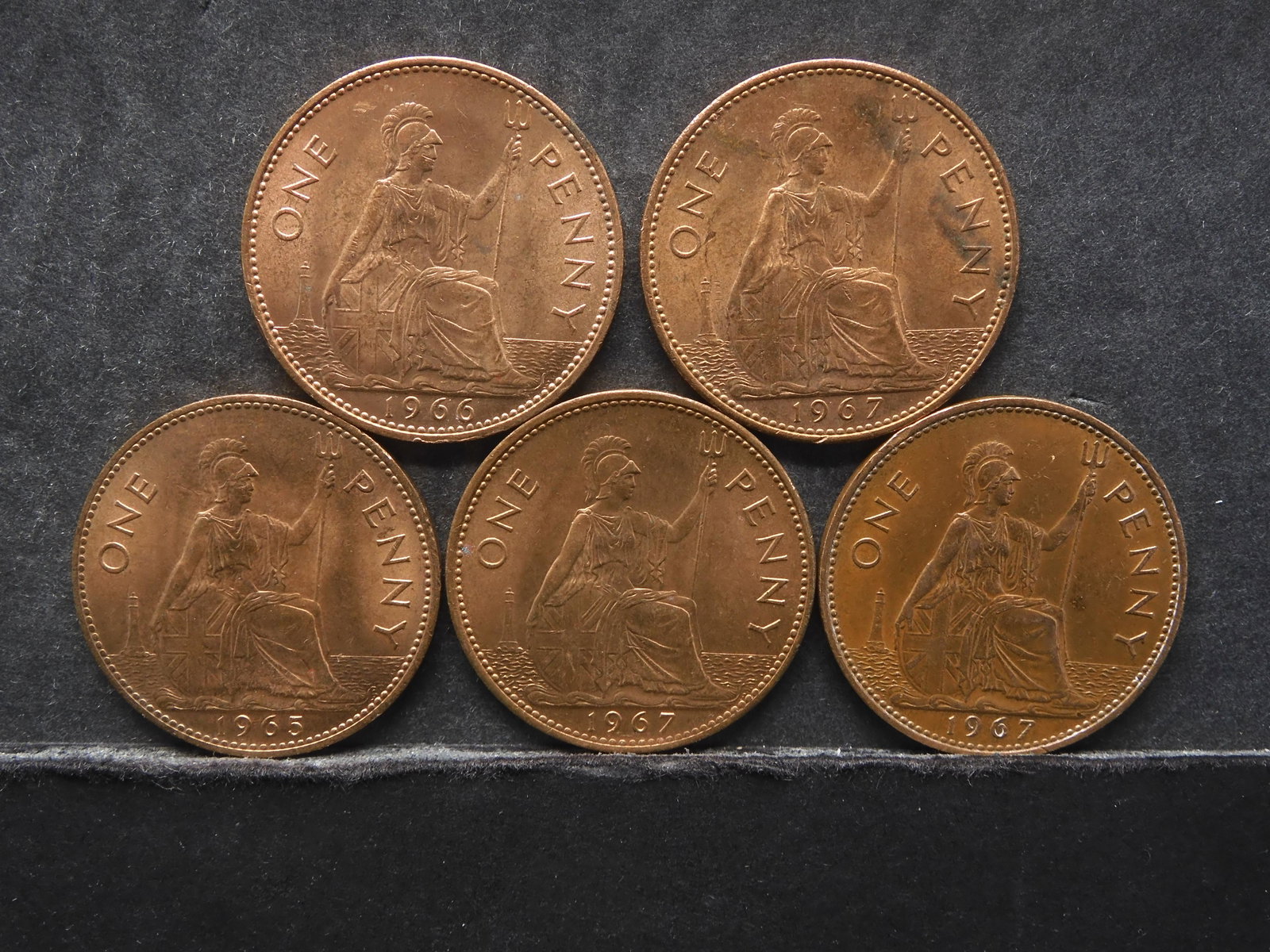 5-1960's, Great Britain pennies: 5-1960's, Great Britain pennies