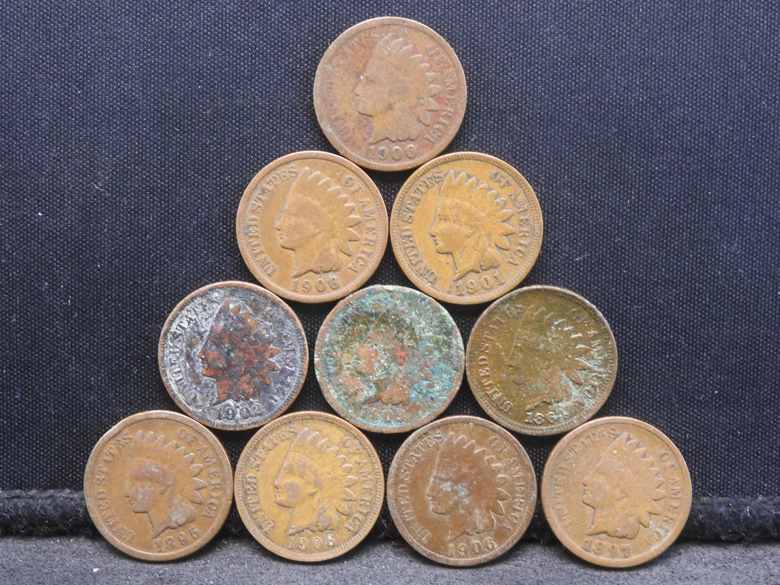 Neat Collection of (10) Indian Head Cents (1 of 3)