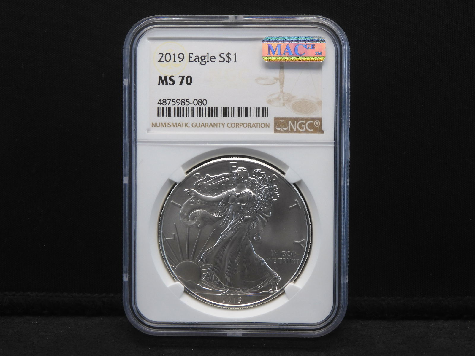 2019 American Silver Eagle - NGC MS70 - w/ MAC Sticker!! (1 of 4)