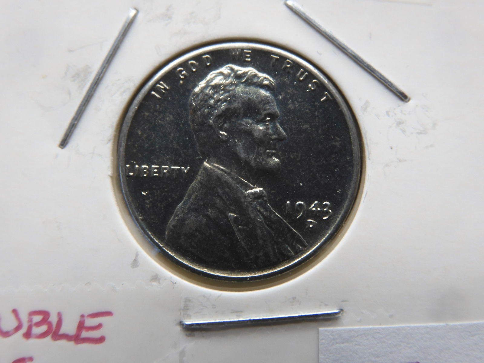 1943 D Steel Cent Double Die Obv - UNC Beauty Don't be outbid! (1 of 3)