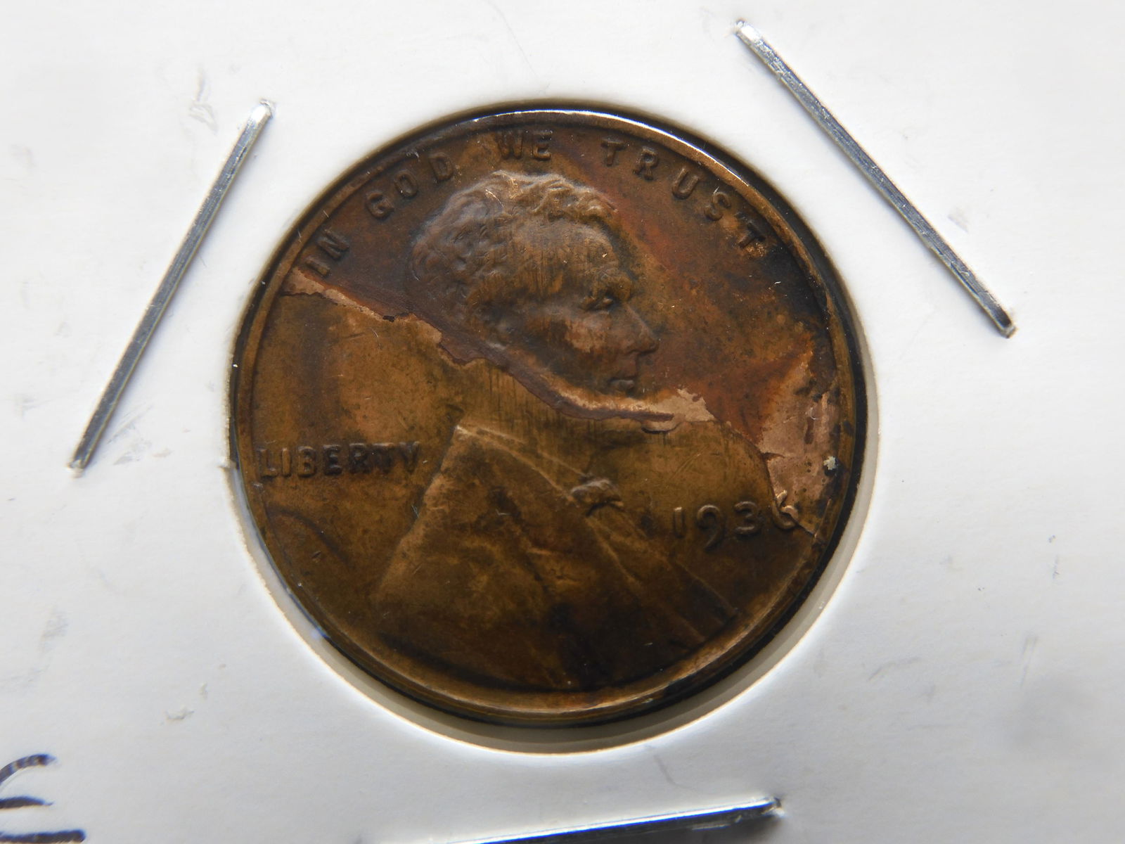 1936 P Lincoln Wheat Cent - VF several die Cracks front & back (1 of 3)