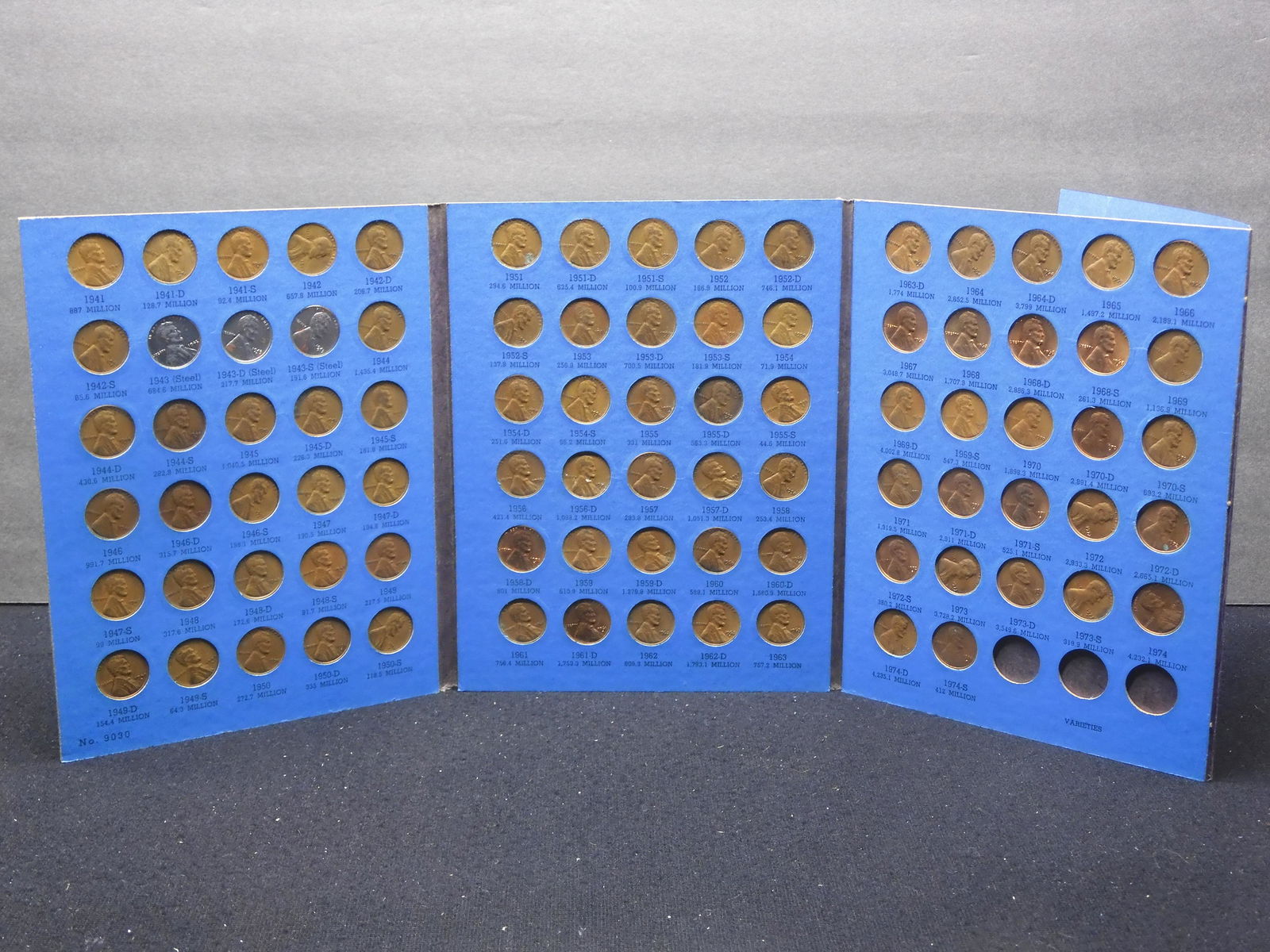 Whitman Lincoln Cent Album w/ 87 coins Complete w/all The Steel Wheat Cents and Shell Brass Cents (1 of 8)