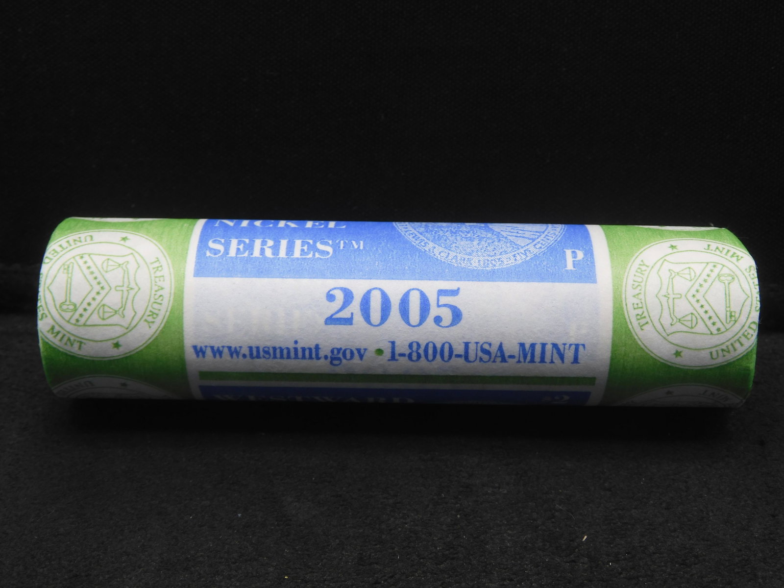 40-coin roll of US Mint Fancy Wrap Nickels: 2005-P Westward Journey Ocean View: 40-coin roll of US Mint Fancy Wrap Nickels: 2005-P Westward Journey Ocean View
