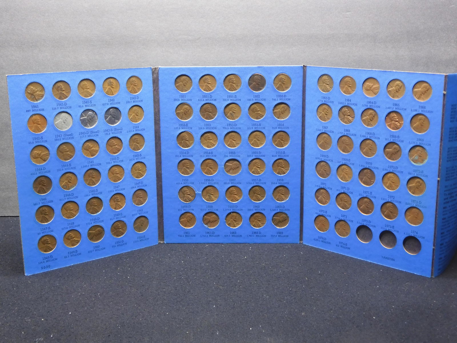 Whitman Lincoln Cent Album w/ 87 coins Complete w/all The Steel Wheat Cents and Shell Brass Cents (1 of 8)