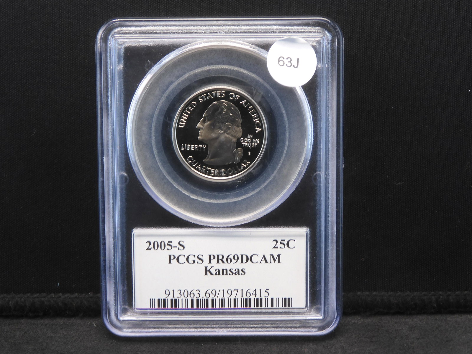 2005S 25C Washington State Quarter - Kansas - PCGS Certified PR69DCAM: 2005S 25C Washington State Quarter - Kansas - PCGS Certified PR69DCAM