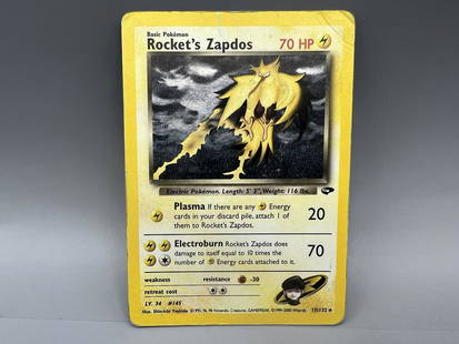 2000 Pokemon Gym Heroes Rocket's Zapdos #15/132 Holofoil: 2000 Pokemon Gym Heroes Rocket's Zapdos #15/132 Holofoil