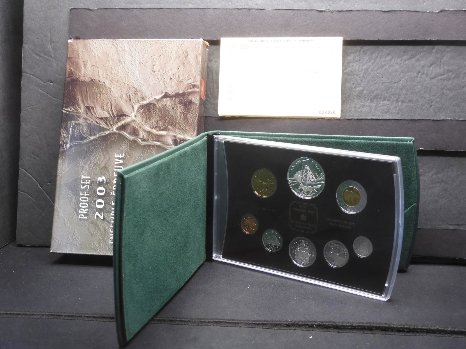 2003 Canadian 8 Coin Proof Set with 1 .9999 and 5 Sterling Silver Coins (1 of 5)