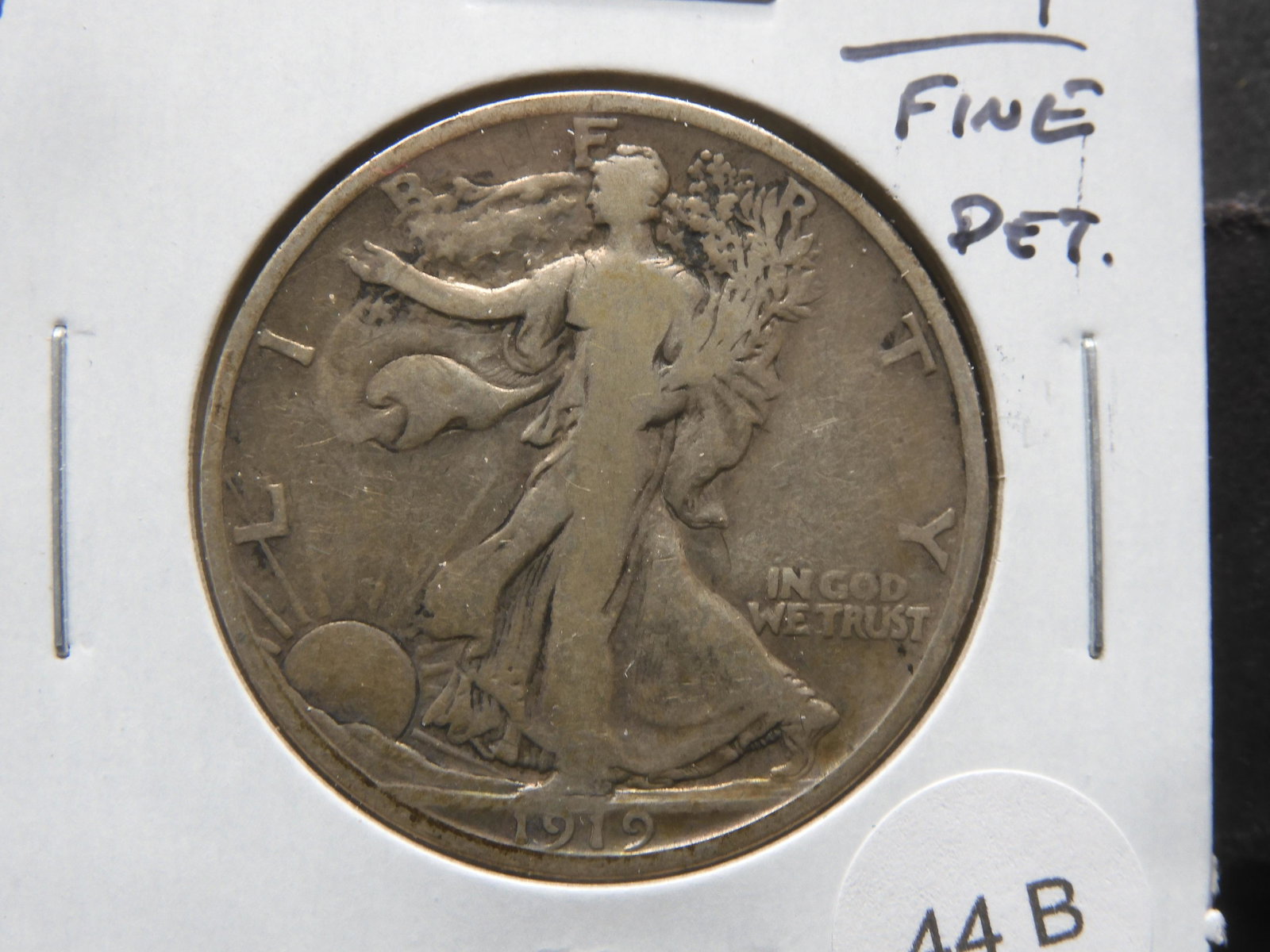 1919-S Walking Liberty 50c.  Fine Details. (1 of 3)